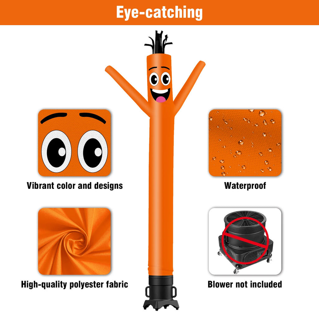 Inflatable Tube Man Wacky Wave Dancer for Outdoor Advertising Promotion Air Dancer - Orange (Blower Not Included)