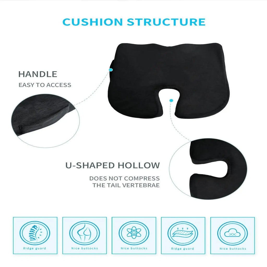 Memory Foam Seat Cushions Ergonomic Office Chair Cushions Car Seat Cushion Non-slip Breathable for Enhanced Stability-discover c