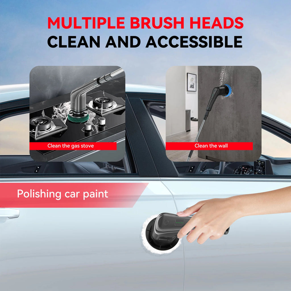7" Electric Spin Scrubber 2500mAh Cordless Long Handle Cleaning Brush for Bathroom & Floor – USA 2–4 Days