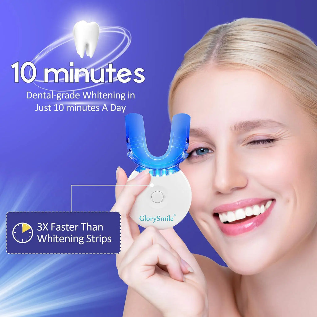 Teeth Whitening Kit with LED Light, 10 Min Fast Teeth Whitener with 3 Professional Teeth Whitening Gel, Safe Enamel and Non-Sens