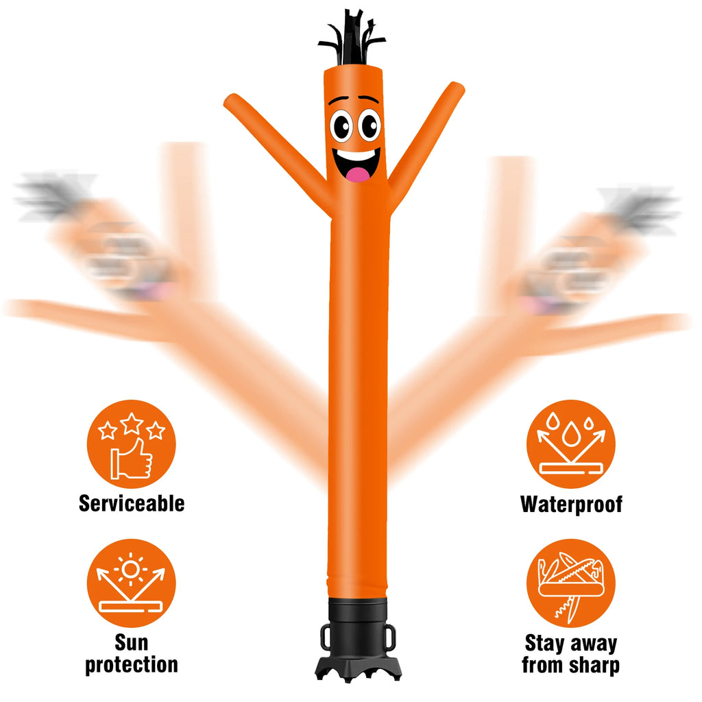 Inflatable Tube Man Wacky Wave Dancer for Outdoor Advertising Promotion Air Dancer - Orange (Blower Not Included)