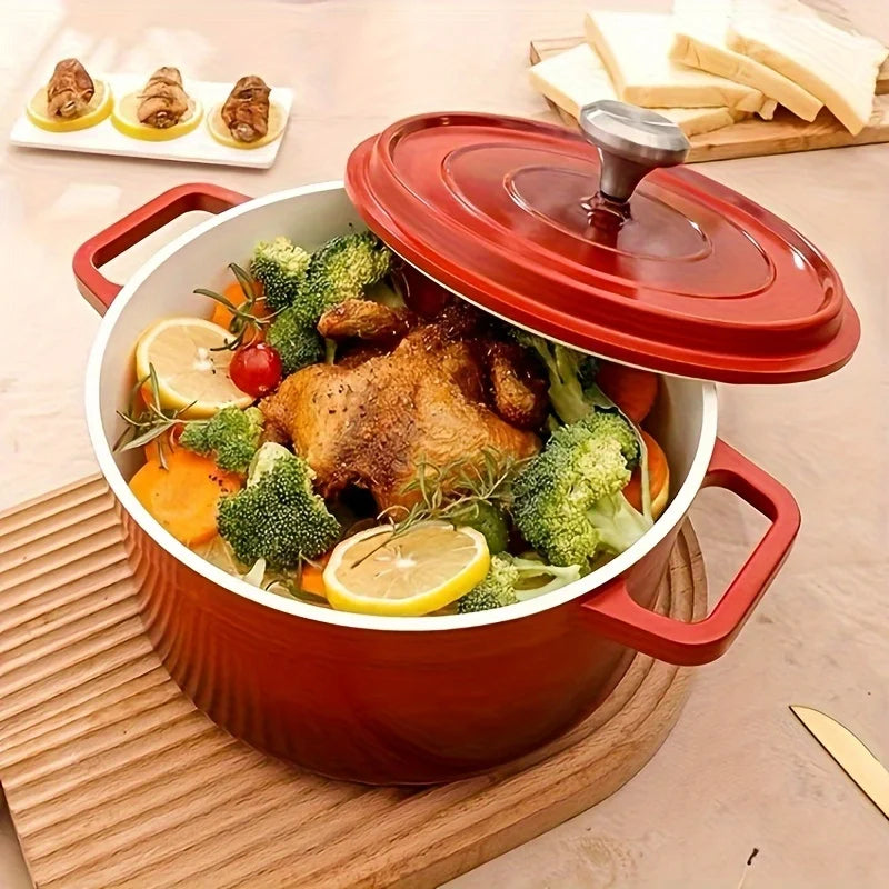Large Capacity Non-Stick Soup Pot Set Modern Stock Pot Aluminum Universal Casserole Dutch Oven Stainless Steel Cookware for Home