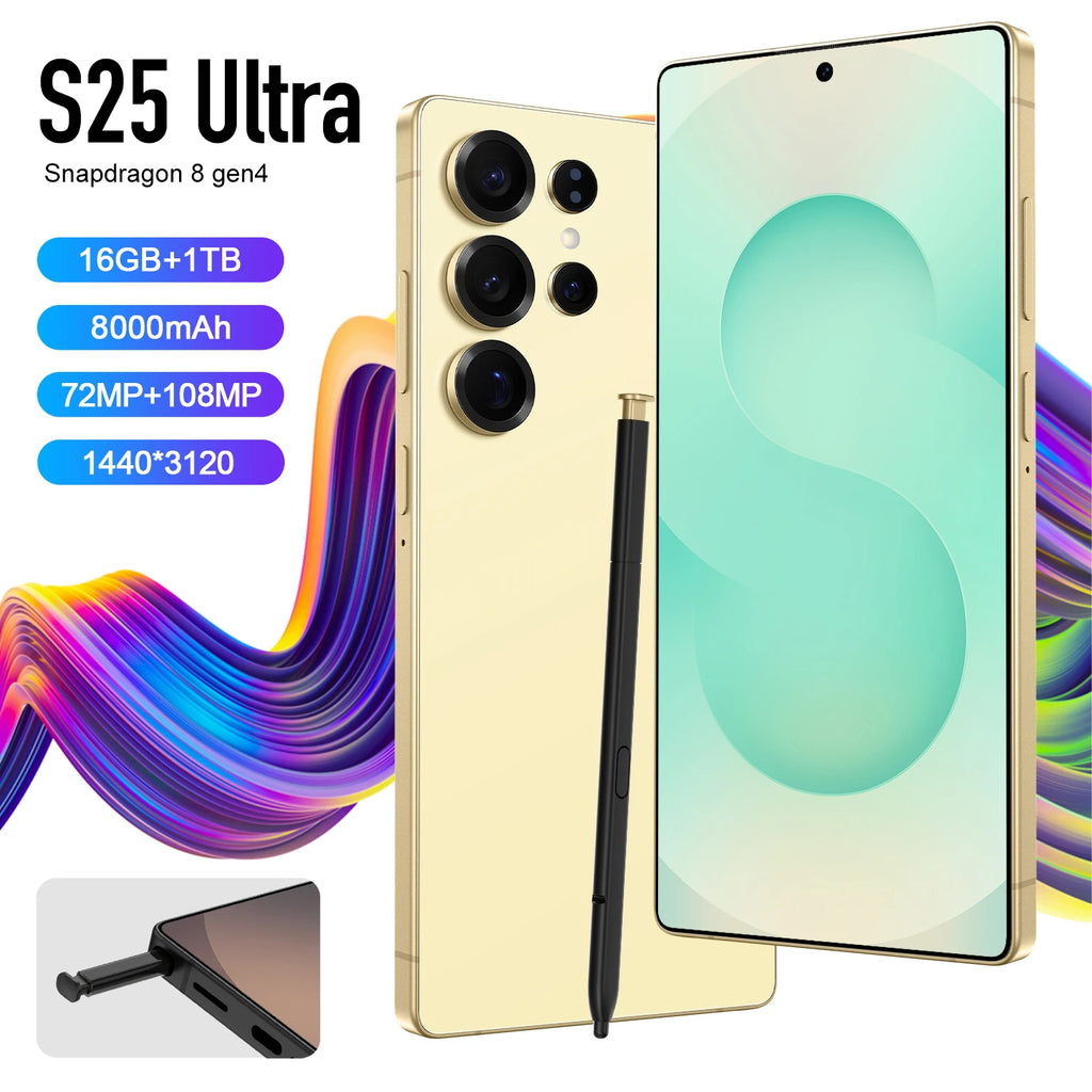 Original Phones S25 ultra Smartphones for S25 ultra 16GB+1TB 5G Dual SIM Cellphone Mobile Phone S25 ultra 5g Smartphone