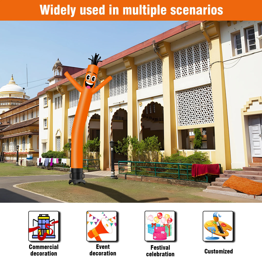 Inflatable Tube Man Wacky Wave Dancer for Outdoor Advertising Promotion Air Dancer - Orange (Blower Not Included)