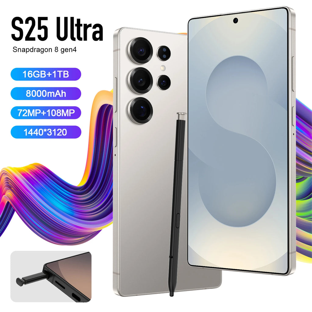 Original Phones S25 ultra Smartphones for S25 ultra 16GB+1TB 5G Dual SIM Cellphone Mobile Phone S25 ultra 5g Smartphone