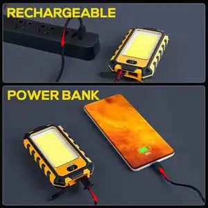 Work Light Portable COB LED Magnetic Lights Rechargeable Working Running Camping