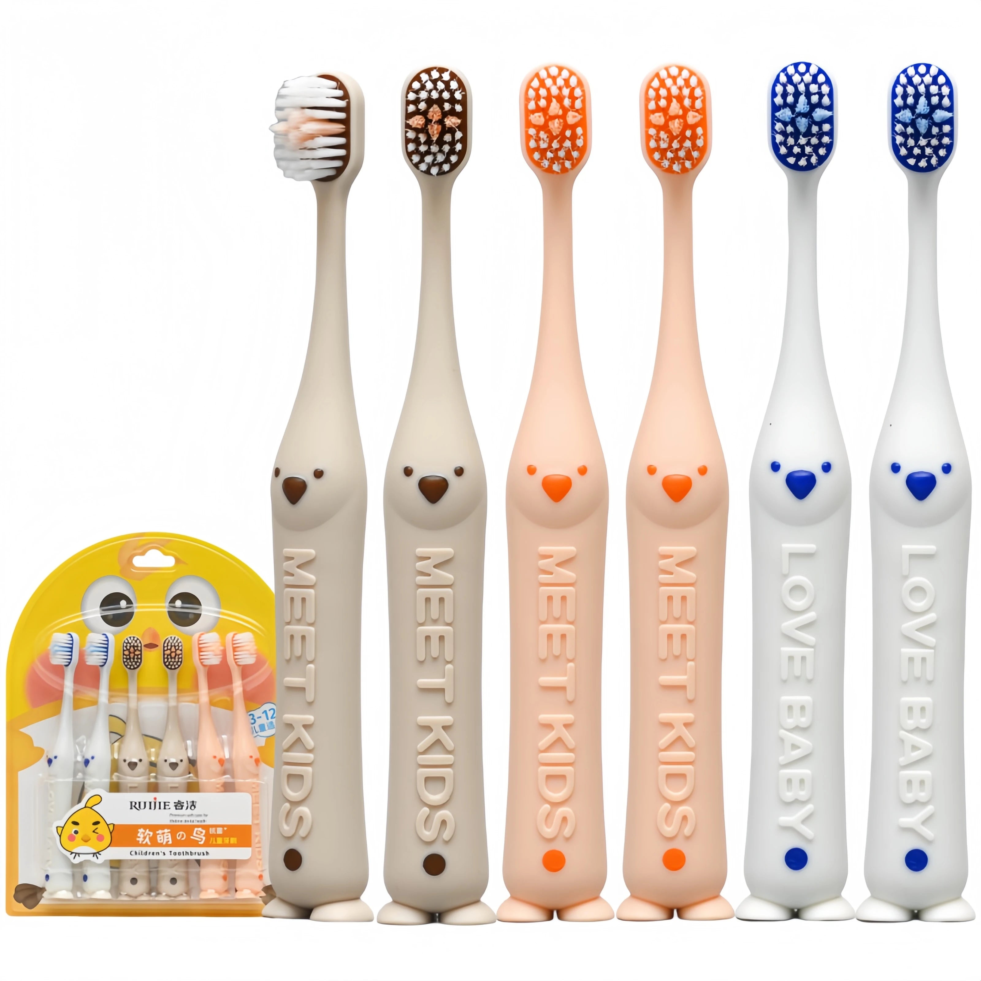 Factory Wholesale Animal Shape Soft Bristle Kid Toothbrush Non-slip Children Teeth Cleaning Brush for Oral Care