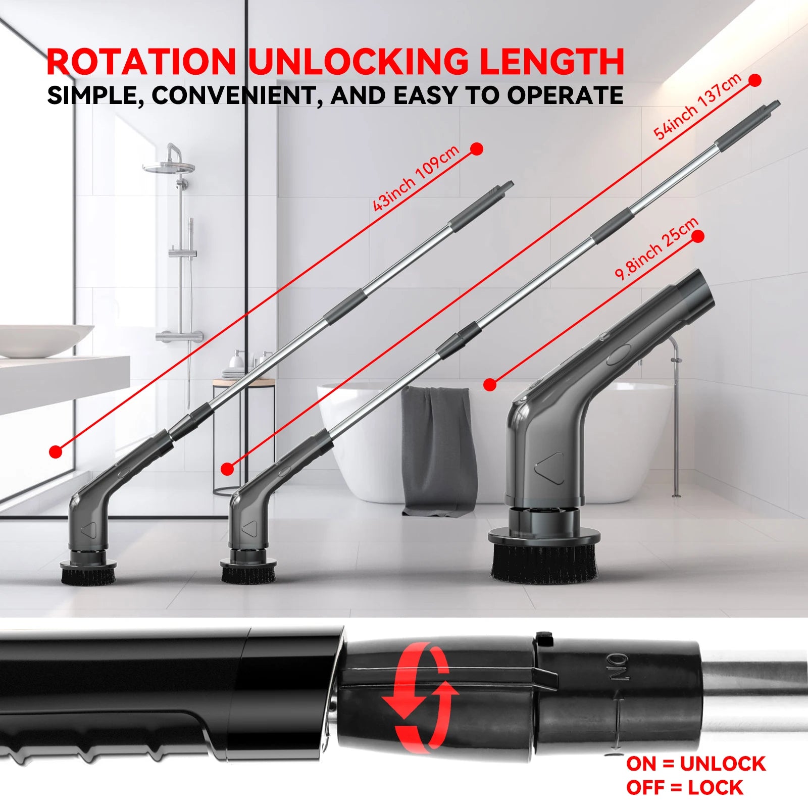 7" Electric Spin Scrubber 2500mAh Cordless Long Handle Cleaning Brush for Bathroom & Floor – USA 2–4 Days