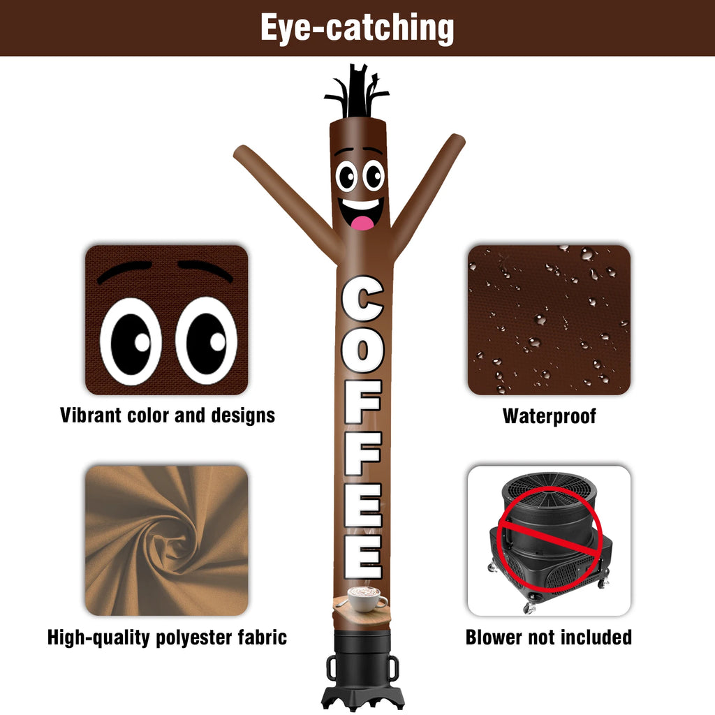 Coffee Series Inflatable Air Dancer Wave Tube Man for Outdoor Parties Festivals New Store Display Accessories Excluded Blower