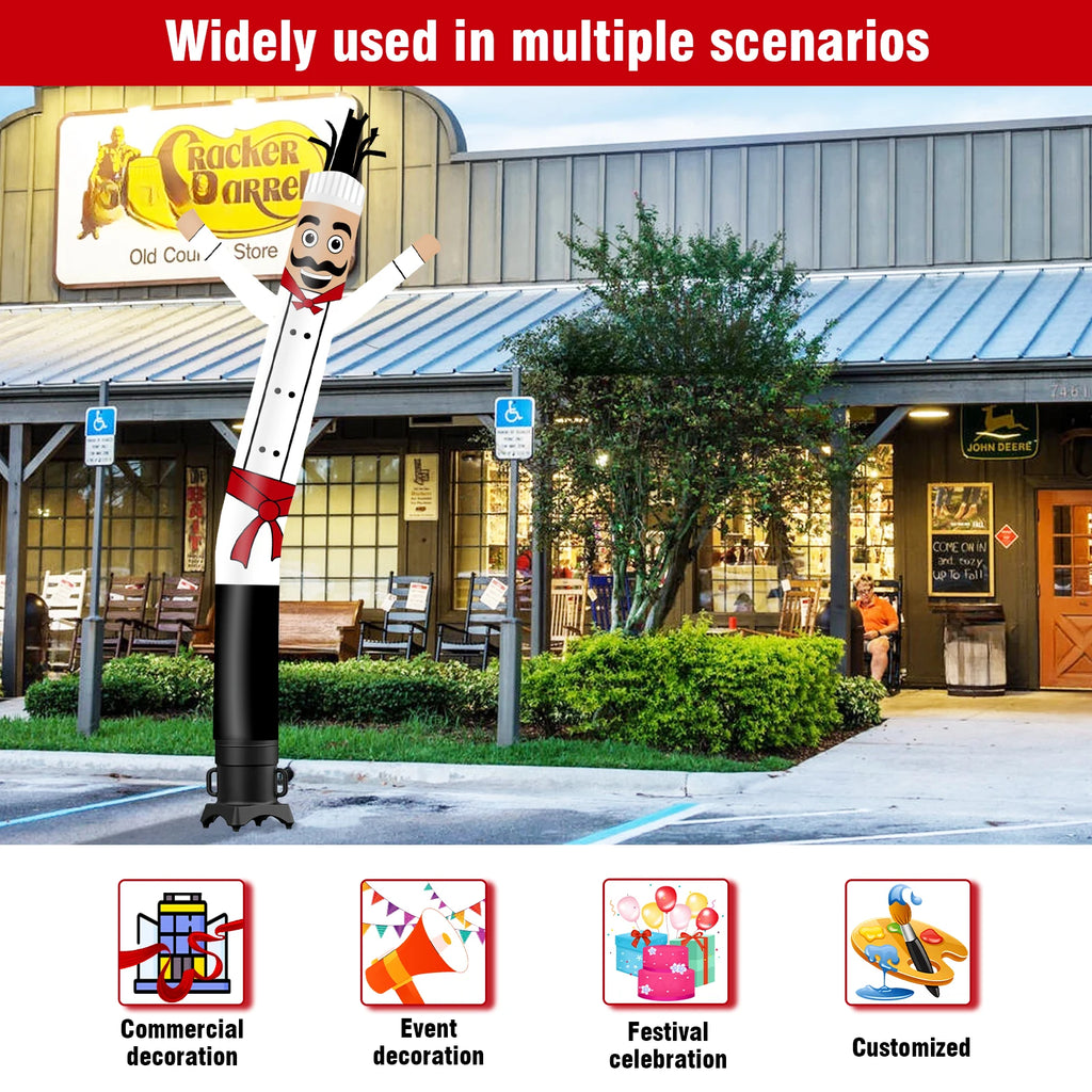 Chef Theme air Dancer Inflatable Wacky Wave Tube Man Suitable for Outdoor Party Festival New Store Display No Blower Required