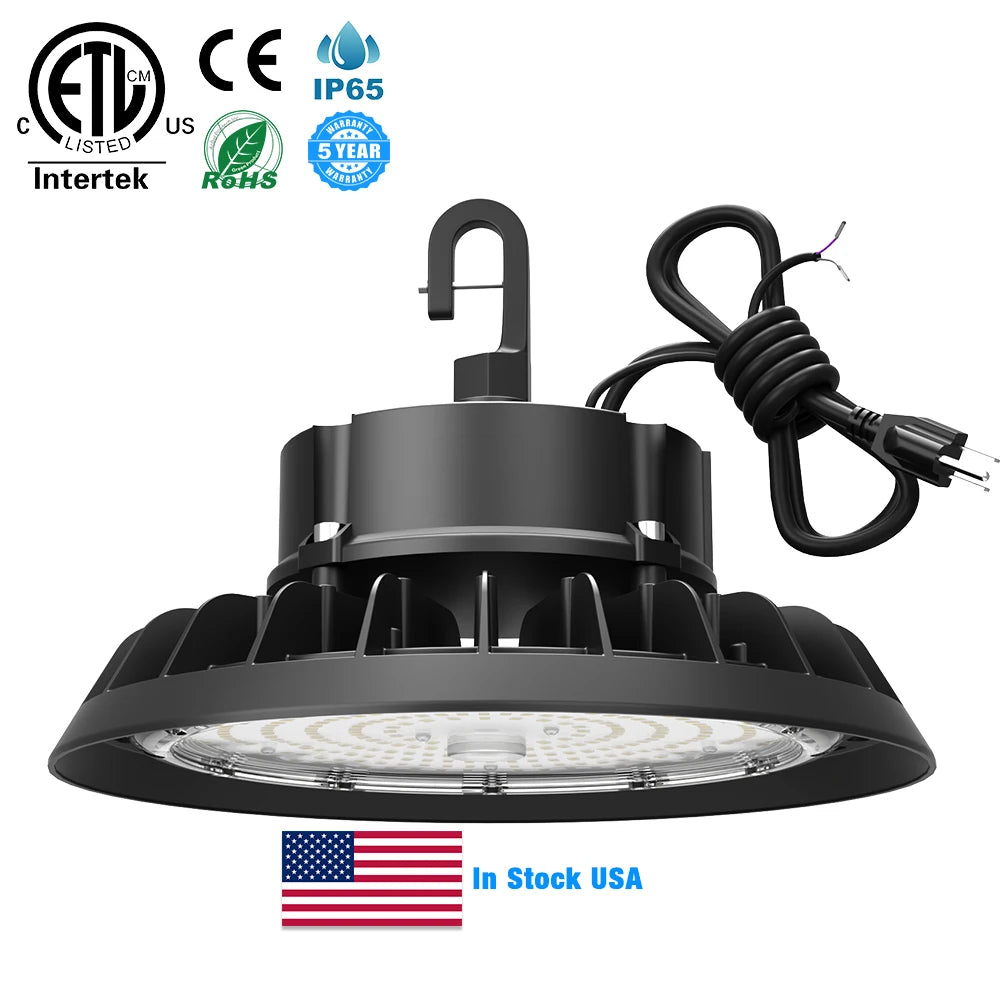 Stock in USA IP65 UL ETL Multiple Power CCT Selection 240W Warehouse UFO Led High Bay Light