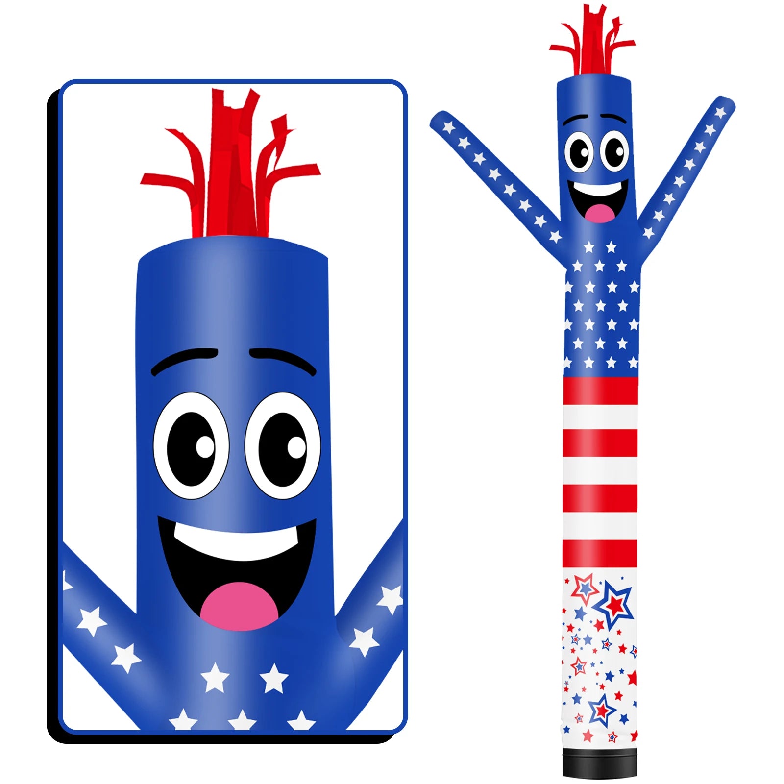Inflatable Wacky Wave Tube Man Flag Theme, Perfect for Parties, Festivals, Dance Supplies, Aerial Dancers (blower Not Included)