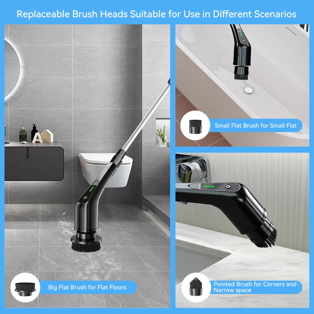 USA Warehouse Cleaning Products Household Cleaning Tools Accessories Electric Scrubber Cleaning Brush for Bathroom