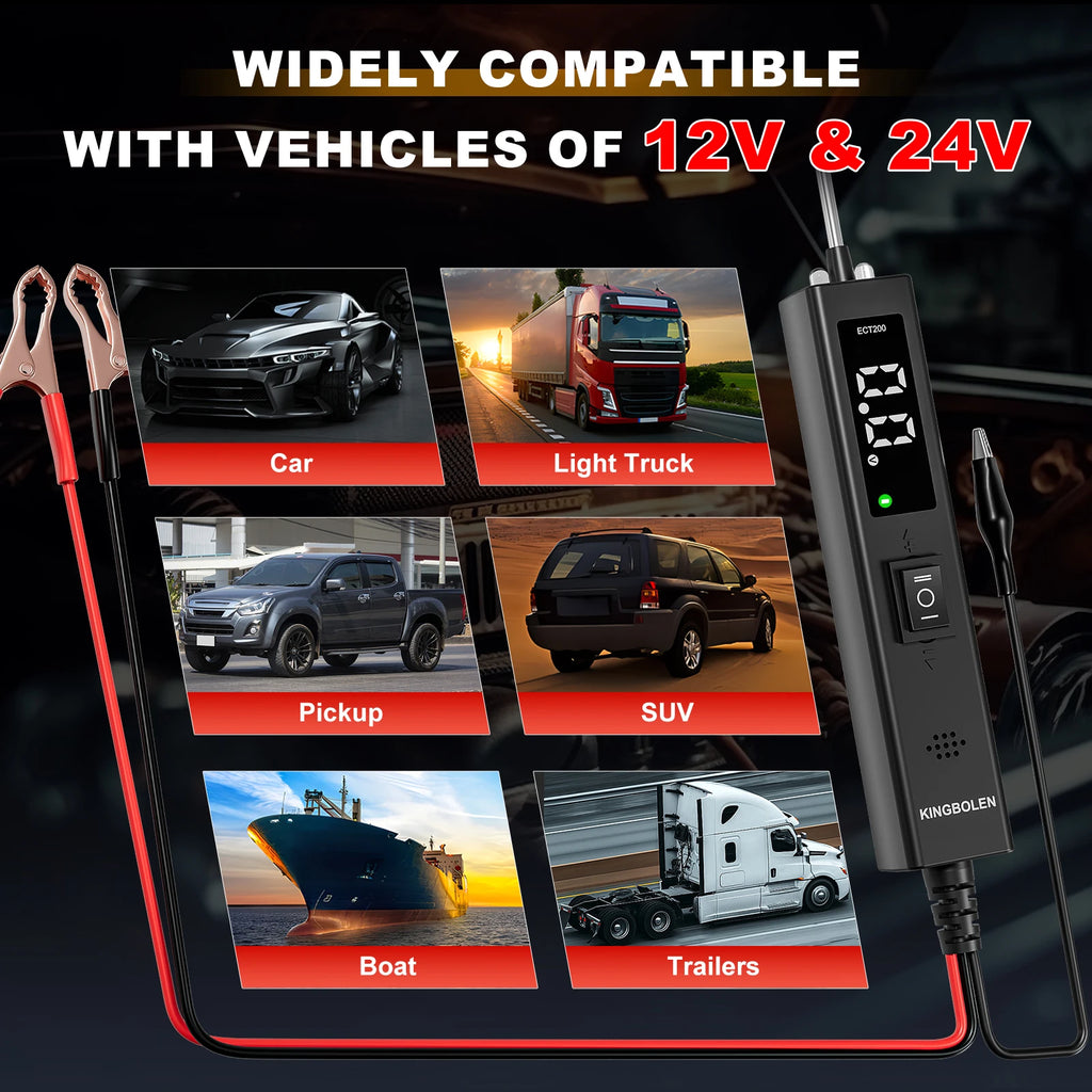 Kingbolen ECT200 Hot Power Circuit Probe Tester 12V-36V DC Multifunctional Car Electric Circuit Tester