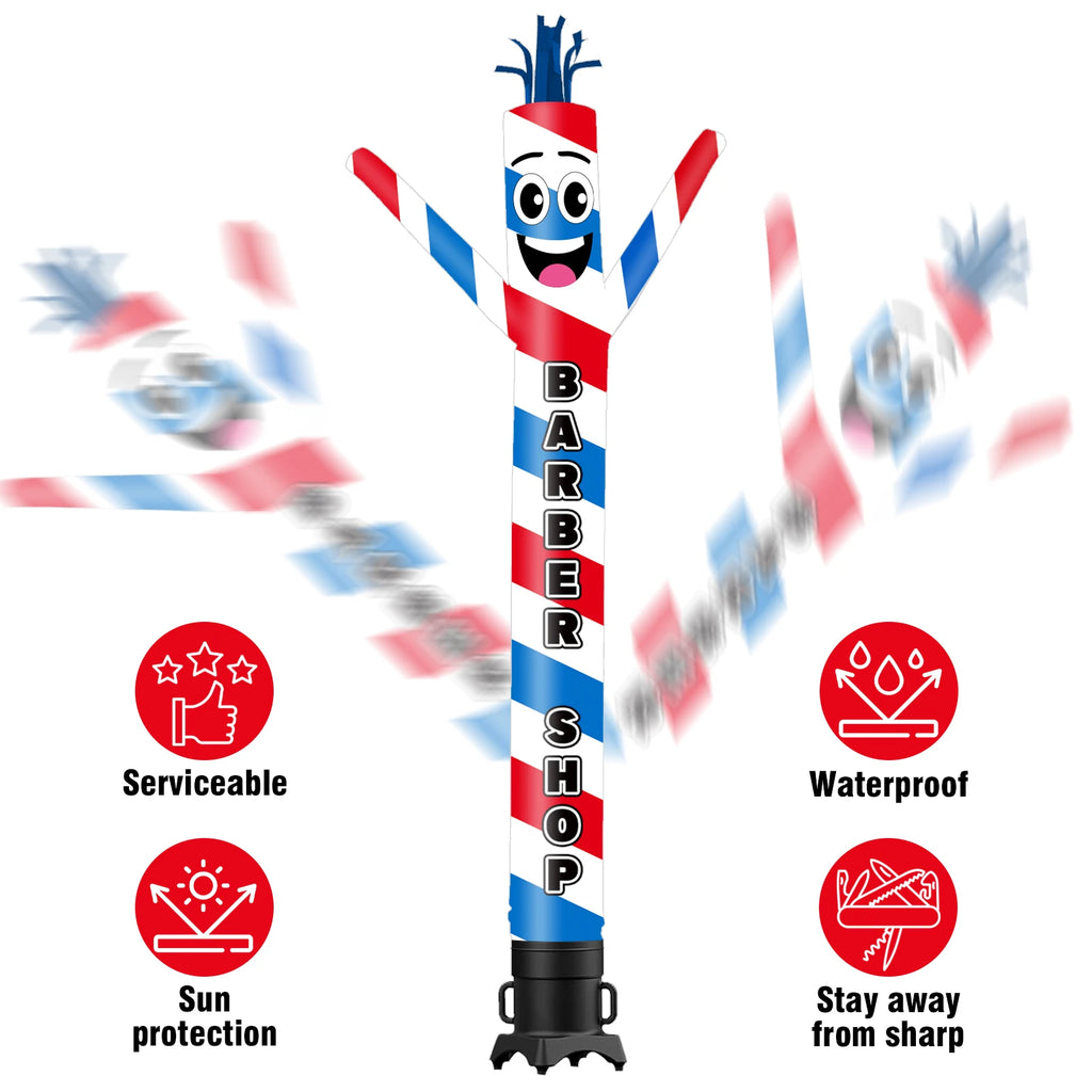 Barber Shop Theme Inflatable Wacky Wave Dancer Tube Man Outdoor Advertising Promotion Digital Air Dancer (Blower Not Included)