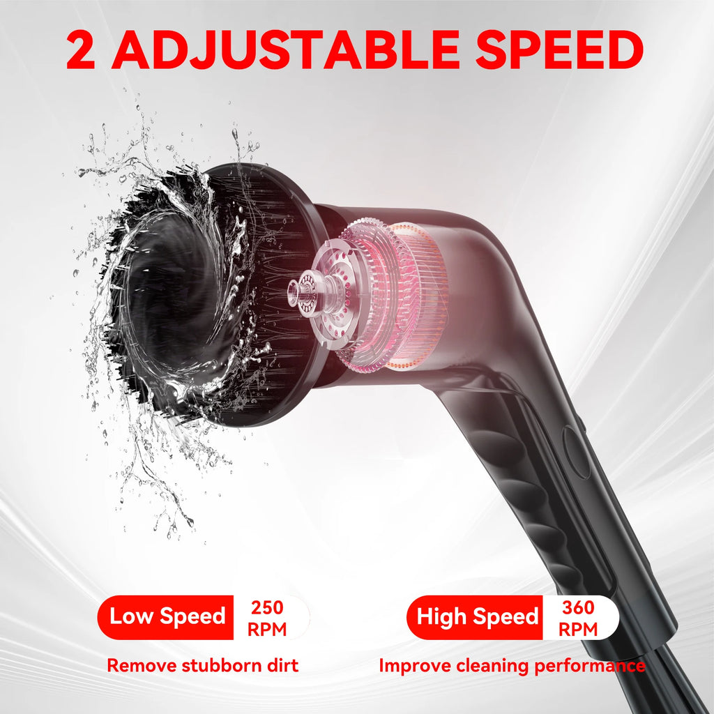 7" Electric Spin Scrubber 2500mAh Cordless Long Handle Cleaning Brush for Bathroom & Floor – USA 2–4 Days