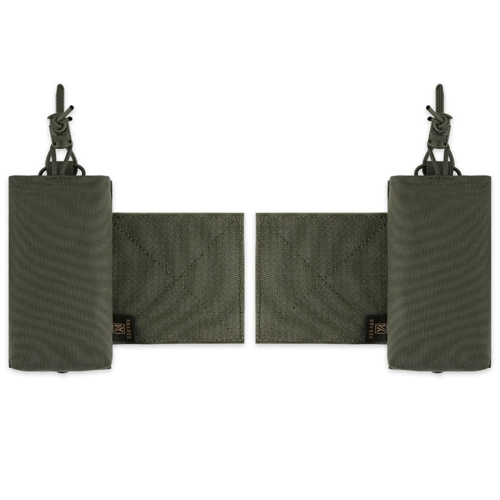 USA Warehouse KRYDEX Tactical Side Radio Pouch Set 2PCS MK3 Elastic Camo Walkie Talkies Carrier Tactical Radio Pouch