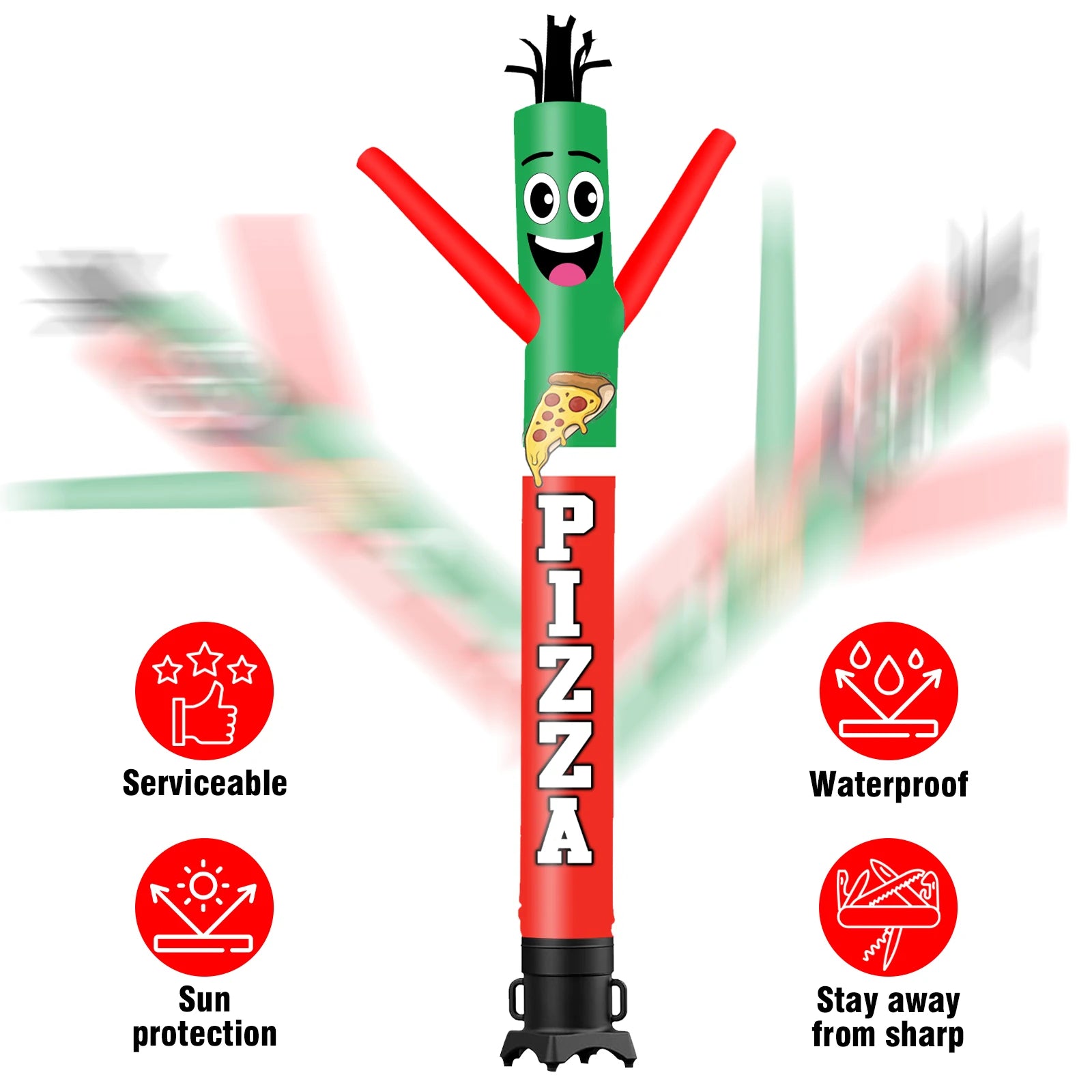 Pizza Theme air Dancer Inflatable Wacky Wave Tube Man Suitable for Outdoor Party Festival New Store Display Without Blower