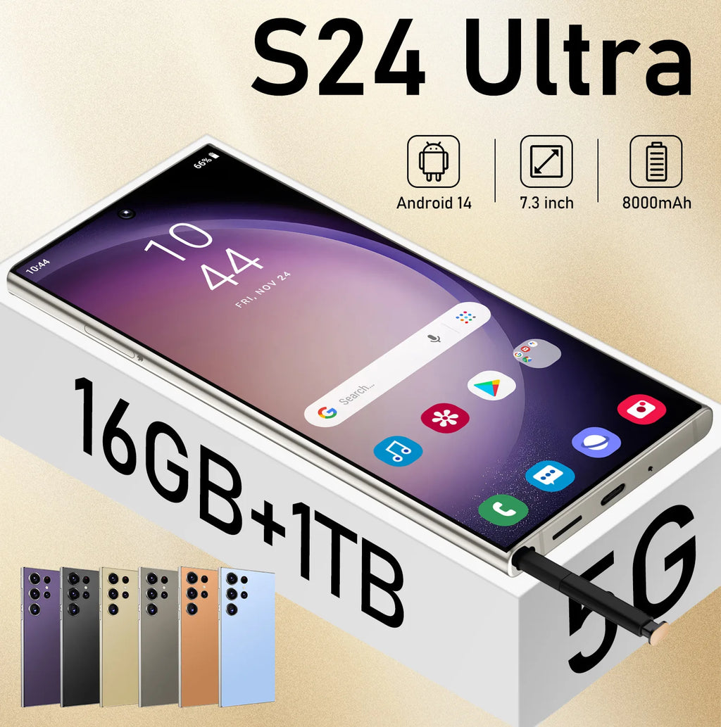 US in Stock S24 Ultra Cross-Border Smartphone Pro Max 5G with Integrated 6.8 Inch Large Screen Built-in Pen Machine (8+256)