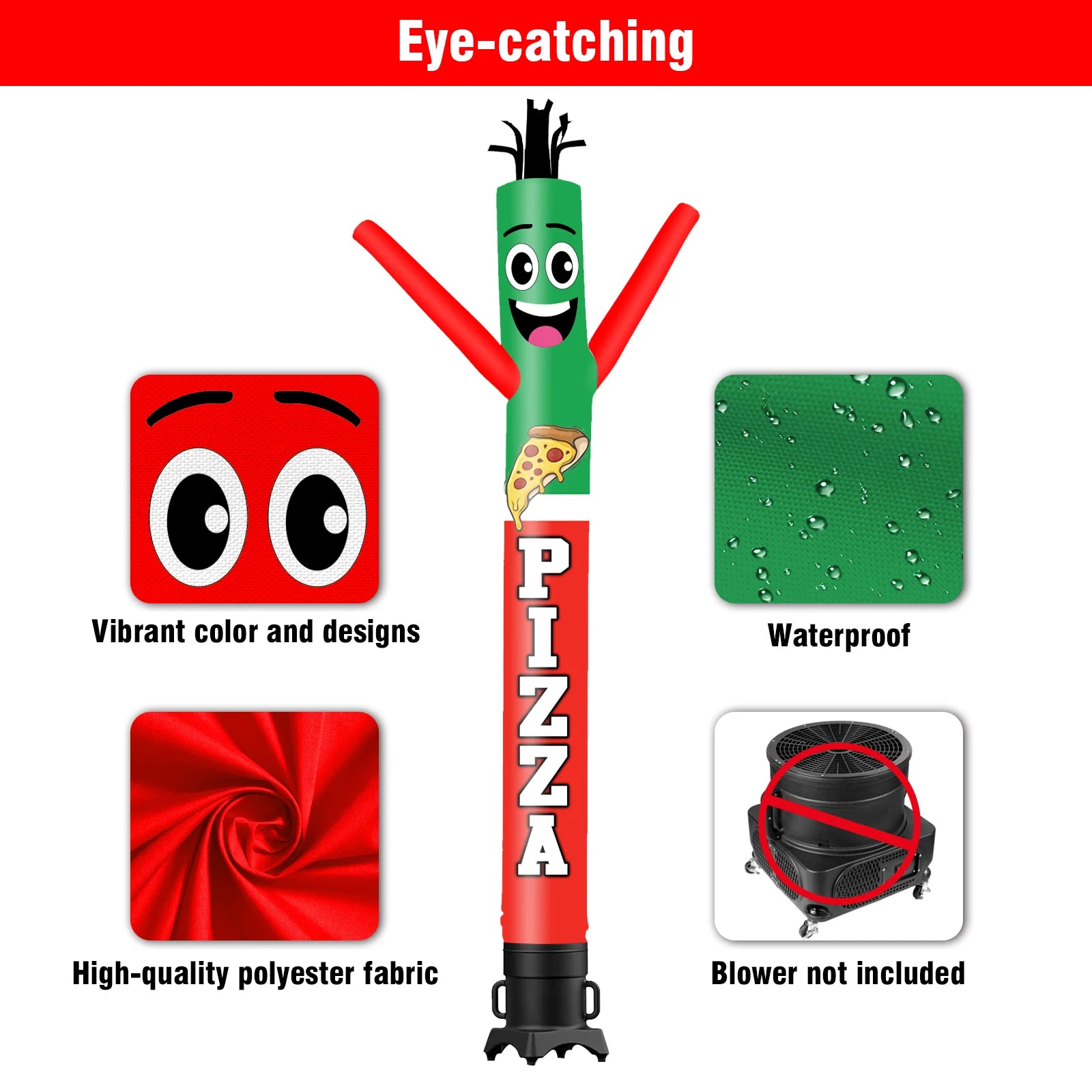 Pizza Theme air Dancer Inflatable Wacky Wave Tube Man Suitable for Outdoor Party Festival New Store Display Without Blower