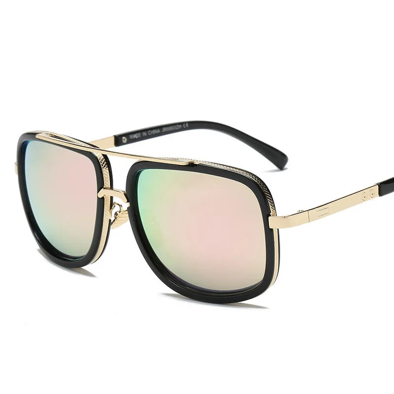 New Fashion Cool UWCYXOM Vintage Pilot Driving Sunglasses for Men – Gradient Brown UV400 Stainless Steel Goggles for Outdoor Summer Style