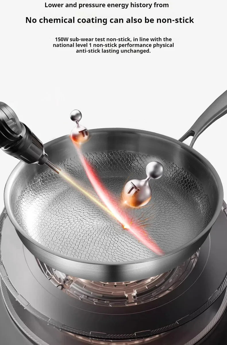 26/28/30cm German Pure Titanium Frying Pan Non-stick Frying Pan Uncoated Fish Scale Hammer Pattern Titanium Alloy Cookware