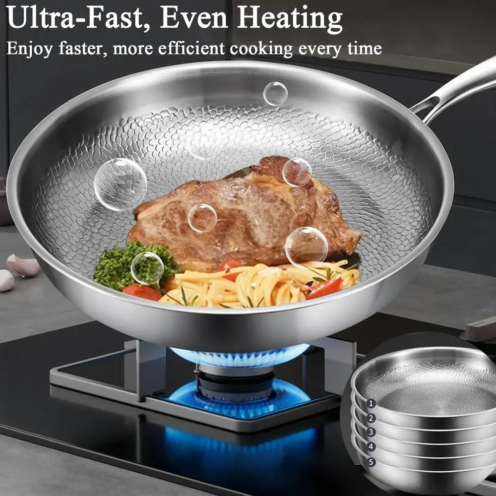 High-end titanium alloy pan household uncoated steak Pancake frying pan non-stick pan gas stove titanium pan Kitchen Cookware