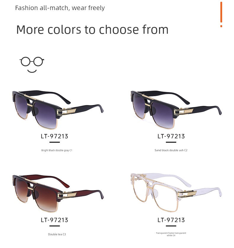 PARTAGAS Retro Men’s Square Sunglasses – Dominant Business Style UV400 Shades, Avant-Garde Anti-UVA/UVB Outdoor Eyewear