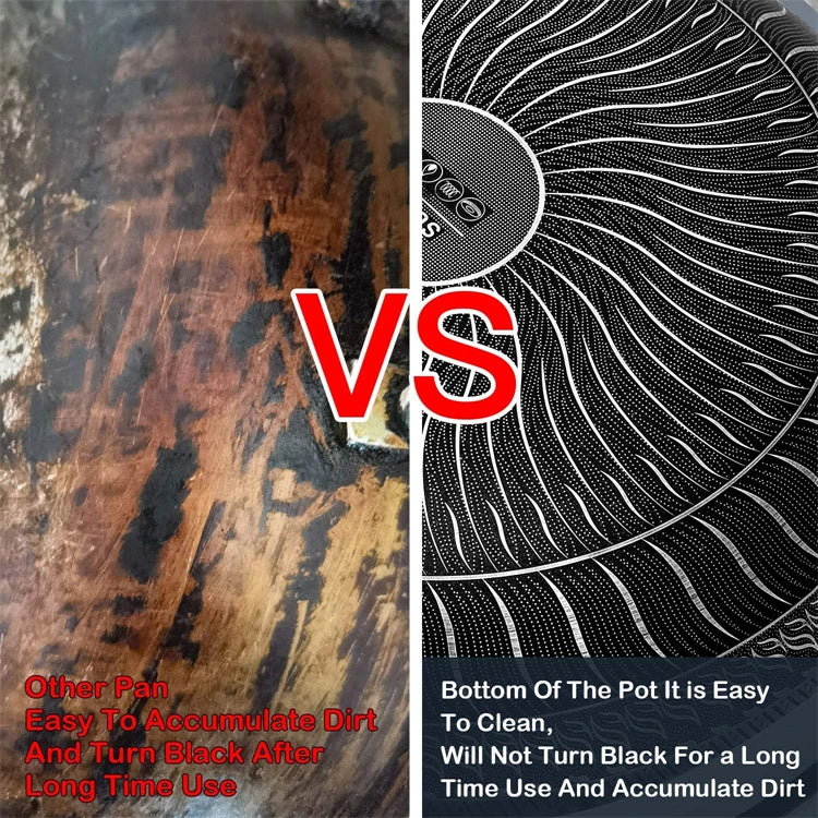 Nonstick Frying Pan Skillet 316 Stainless Steel Frying Pan WIth Lid Non-toxic Chef's Pan Skillets Compatible with All Cooktops