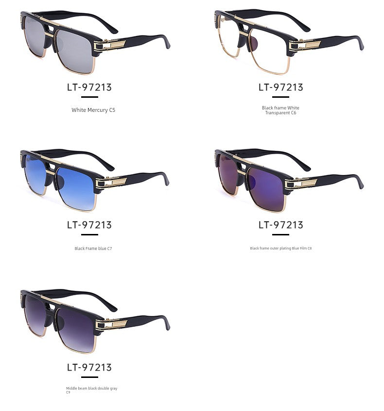 PARTAGAS Retro Men’s Square Sunglasses – Dominant Business Style UV400 Shades, Avant-Garde Anti-UVA/UVB Outdoor Eyewear