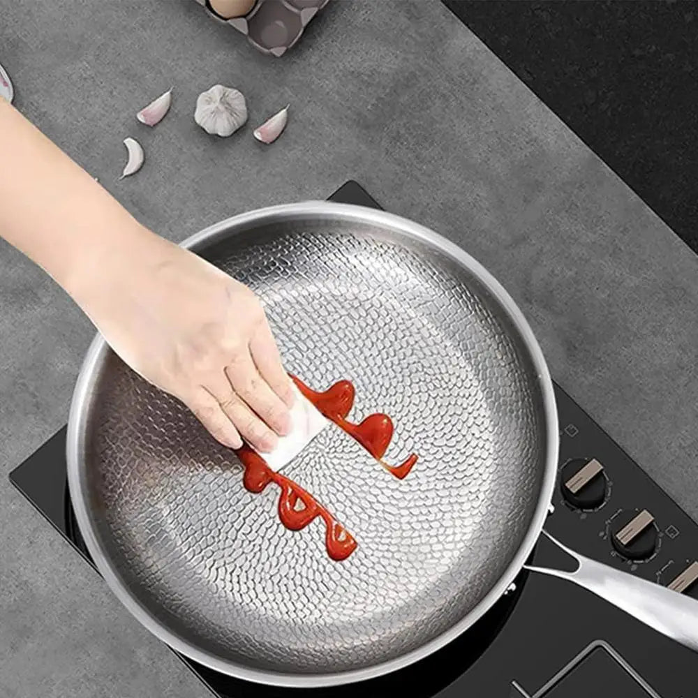 High-end titanium alloy pan household uncoated steak Pancake frying pan non-stick pan gas stove titanium pan Kitchen Cookware