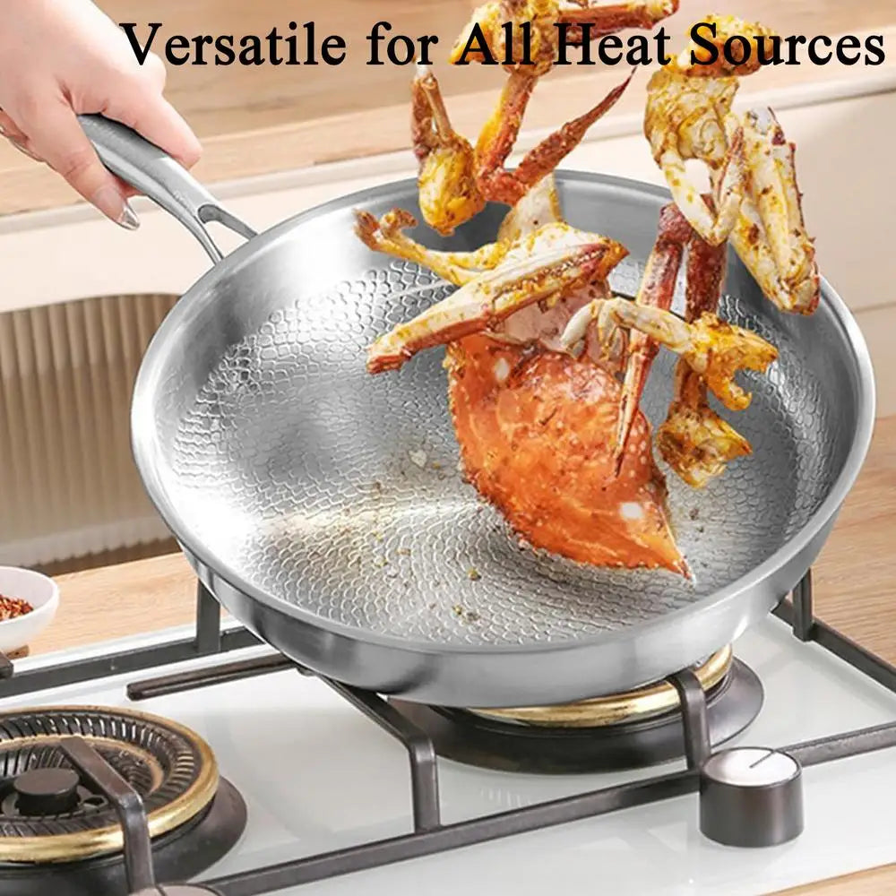 High-end titanium alloy pan household uncoated steak Pancake frying pan non-stick pan gas stove titanium pan Kitchen Cookware