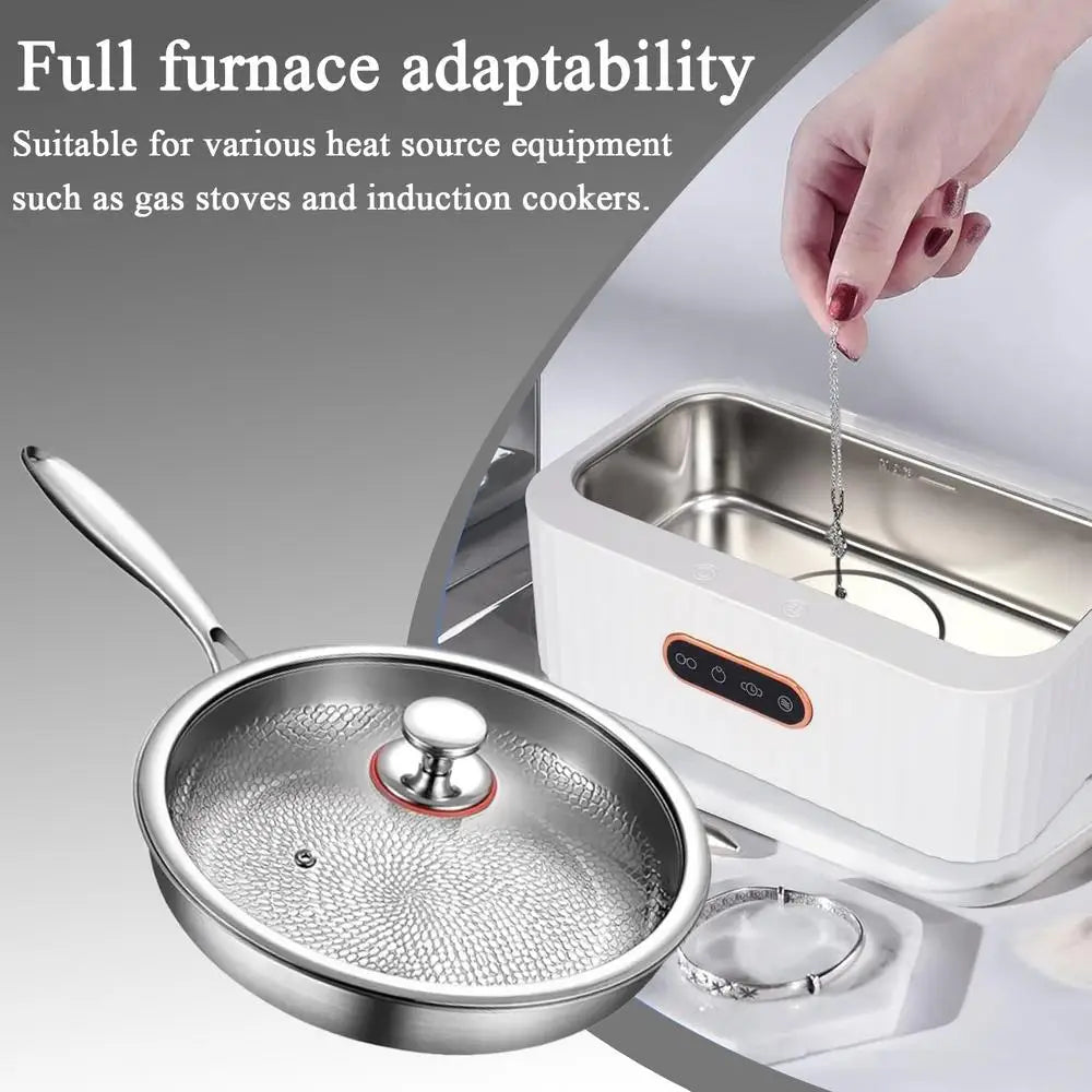High-end titanium alloy pan household uncoated steak Pancake frying pan non-stick pan gas stove titanium pan Kitchen Cookware