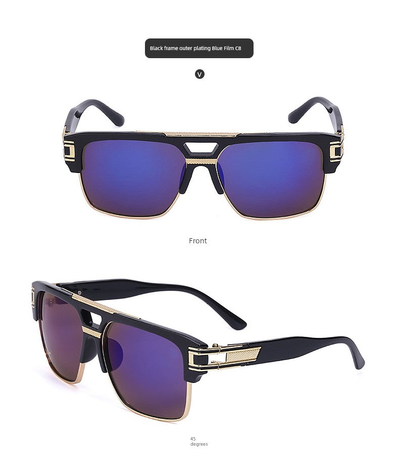 PARTAGAS Retro Men’s Square Sunglasses – Dominant Business Style UV400 Shades, Avant-Garde Anti-UVA/UVB Outdoor Eyewear