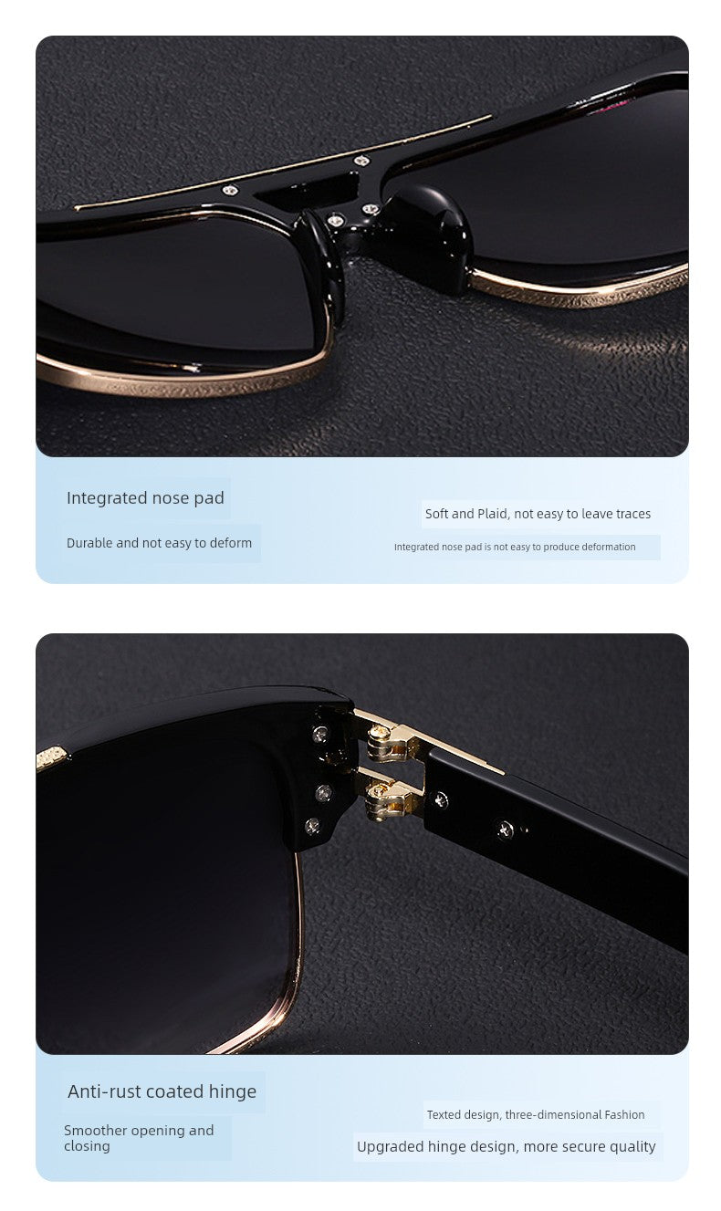 PARTAGAS Retro Men’s Square Sunglasses – Dominant Business Style UV400 Shades, Avant-Garde Anti-UVA/UVB Outdoor Eyewear