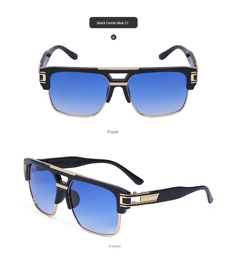 PARTAGAS Retro Men’s Square Sunglasses – Dominant Business Style UV400 Shades, Avant-Garde Anti-UVA/UVB Outdoor Eyewear