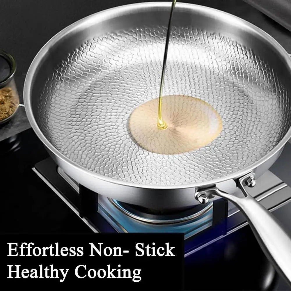 High-end titanium alloy pan household uncoated steak Pancake frying pan non-stick pan gas stove titanium pan Kitchen Cookware