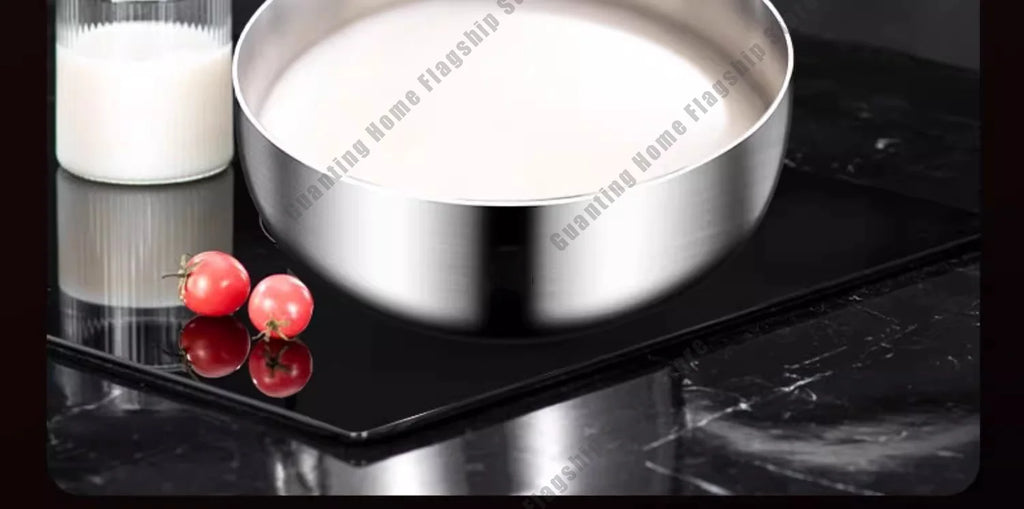 316 Stainless Steel Frying Pan Deepened Wok Non-Stick Skillets Steak Gas Stove Induction Cooker Universal Pan Kitchen Cookware