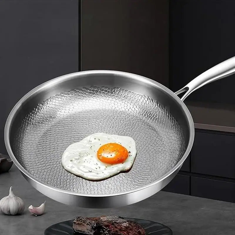 High-end titanium alloy pan household uncoated steak Pancake frying pan non-stick pan gas stove titanium pan Kitchen Cookware