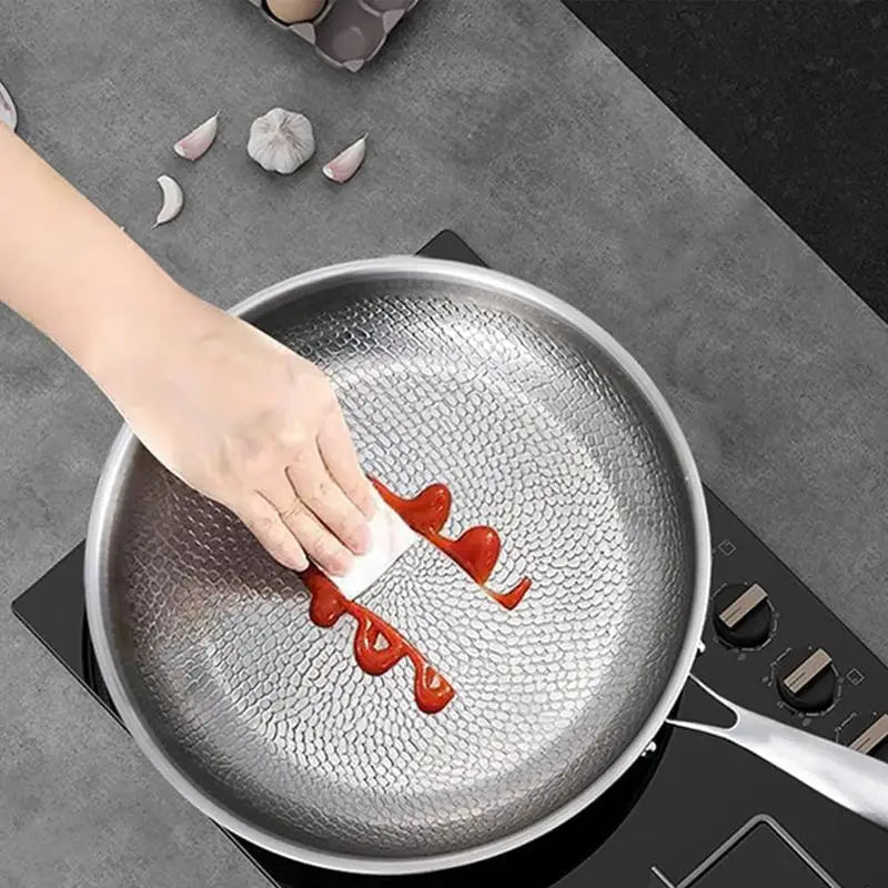 High-end titanium alloy pan household uncoated steak Pancake frying pan non-stick pan gas stove titanium pan Kitchen Cookware