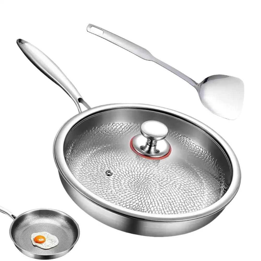 High-end titanium alloy pan household uncoated steak Pancake frying pan non-stick pan gas stove titanium pan Kitchen Cookware