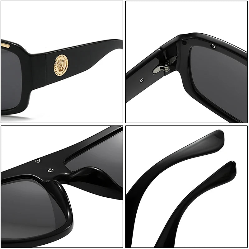 Fashion Brand Luxury Designer Sunglasses Men Women 2025 Oversized Vintage Punk Shades Glasses Summer Travel Outdoor Sunglasses