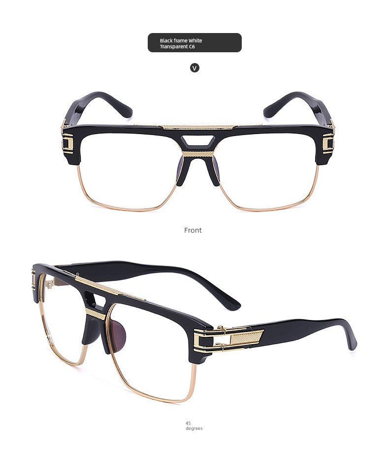 PARTAGAS Retro Men’s Square Sunglasses – Dominant Business Style UV400 Shades, Avant-Garde Anti-UVA/UVB Outdoor Eyewear