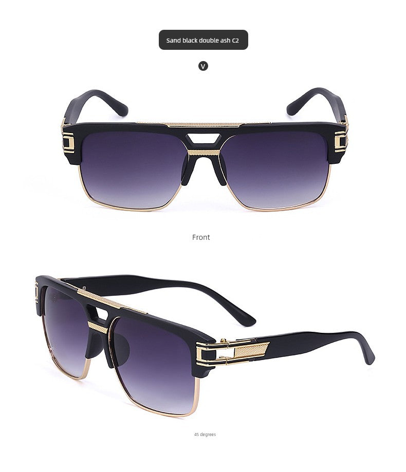 PARTAGAS Retro Men’s Square Sunglasses – Dominant Business Style UV400 Shades, Avant-Garde Anti-UVA/UVB Outdoor Eyewear