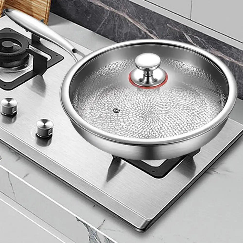 High-end titanium alloy pan household uncoated steak Pancake frying pan non-stick pan gas stove titanium pan Kitchen Cookware