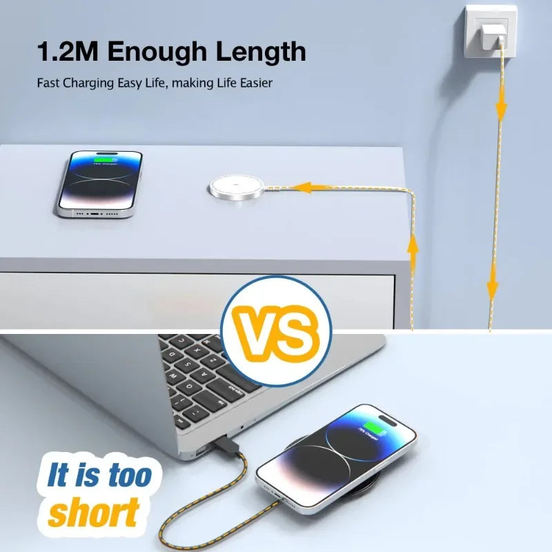 2-Piece Magnetic Secure Wireless Charger Quick Charge, Compatible with iPhone 15 14 13 12 Pro Max Plus and Airpods 2 3 Pro