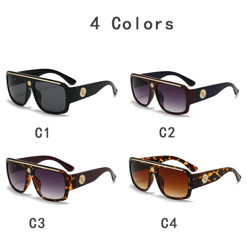 Fashion Brand Luxury Designer Sunglasses Men Women 2025 Oversized Vintage Punk Shades Glasses Summer Travel Outdoor Sunglasses