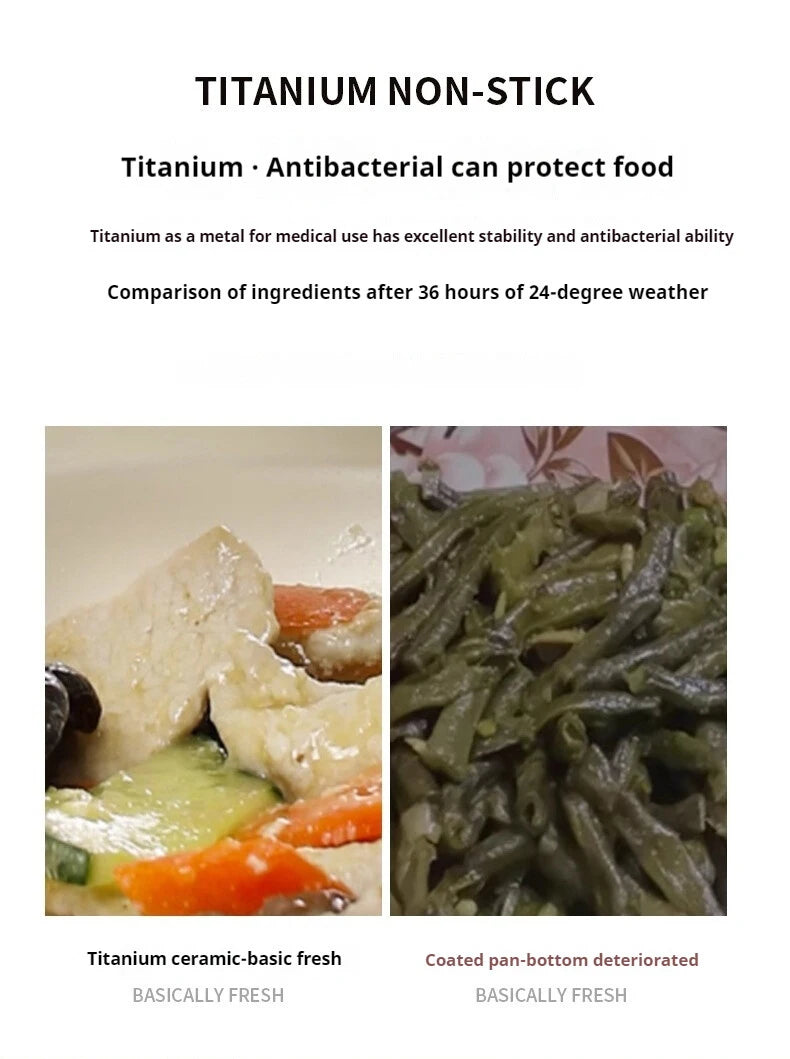 26/28/30cm German Pure Titanium Frying Pan Non-stick Frying Pan Uncoated Fish Scale Hammer Pattern Titanium Alloy Cookware