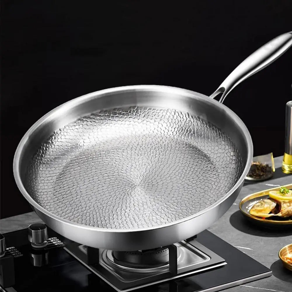 High-end titanium alloy pan household uncoated steak Pancake frying pan non-stick pan gas stove titanium pan Kitchen Cookware
