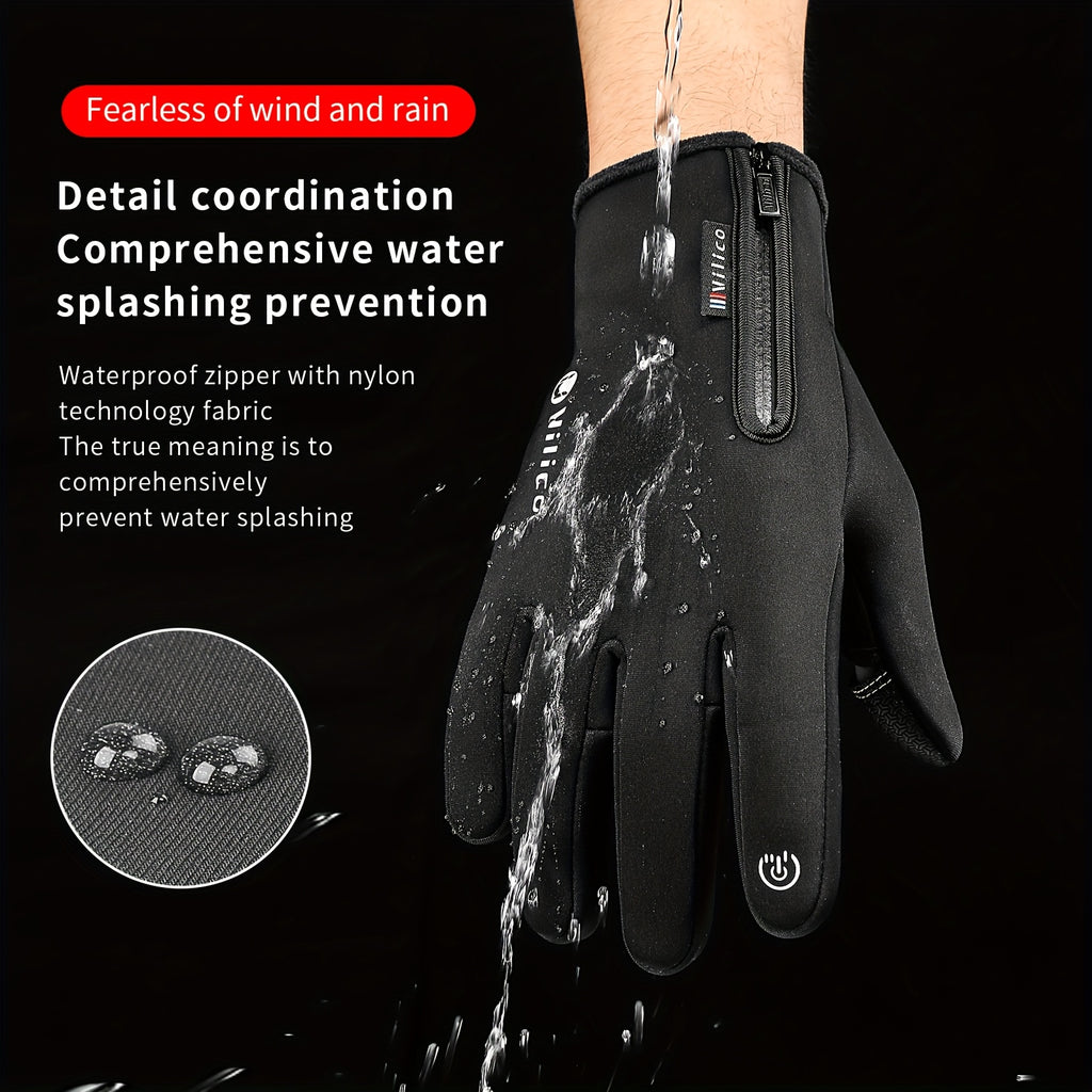 Vilico Men’s Autumn/Winter Fingerless Gloves – Windproof Anti-Slip Warm Cycling & Sports Gloves, Polyester Knit with PU Grip, Ideal for Fishing, Driving, Skiing & Holiday Gifts